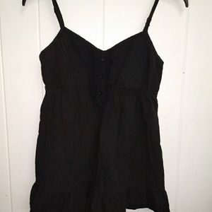 Lei ruffle black tank sz. Med